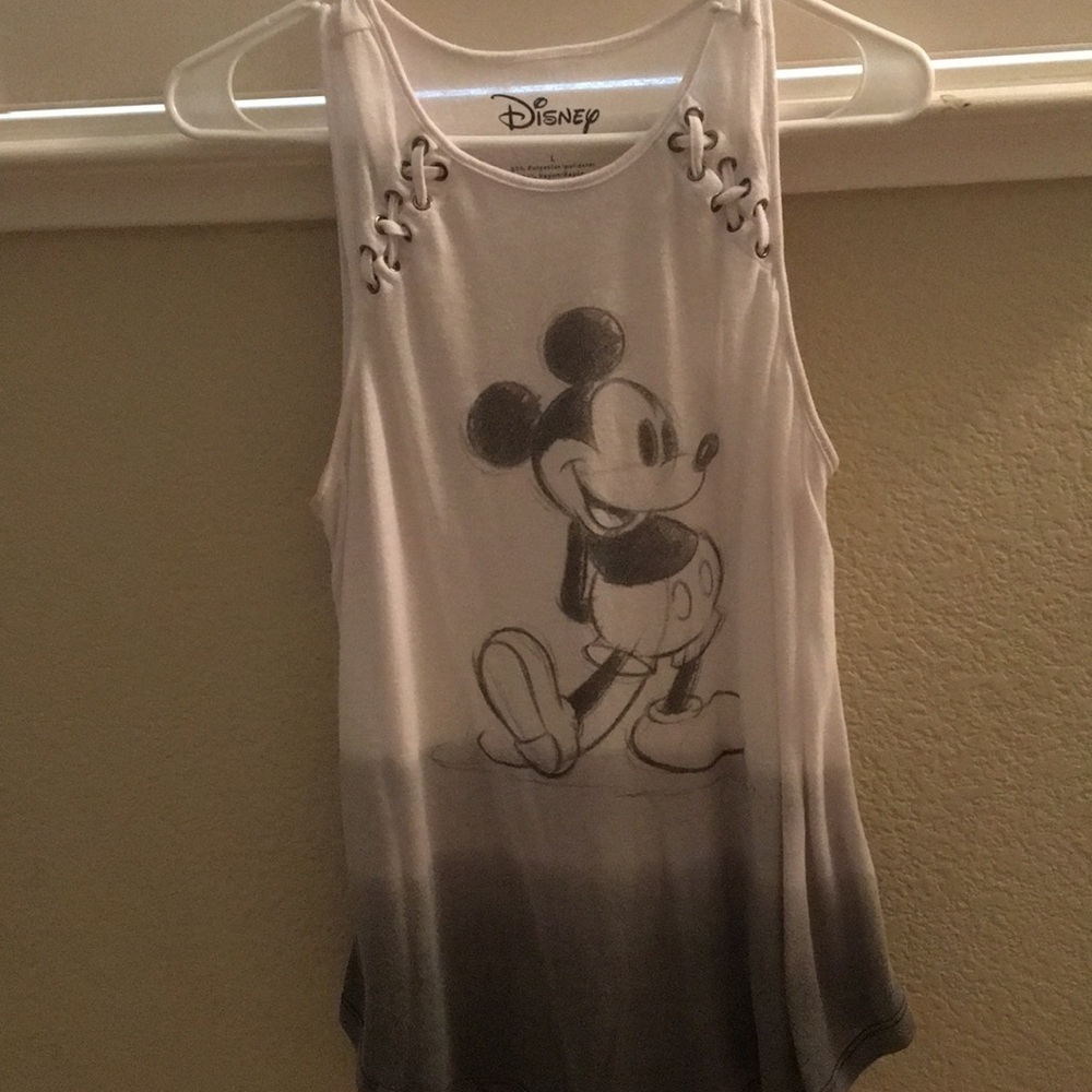White and Grey Mickey Mouse Tank Top